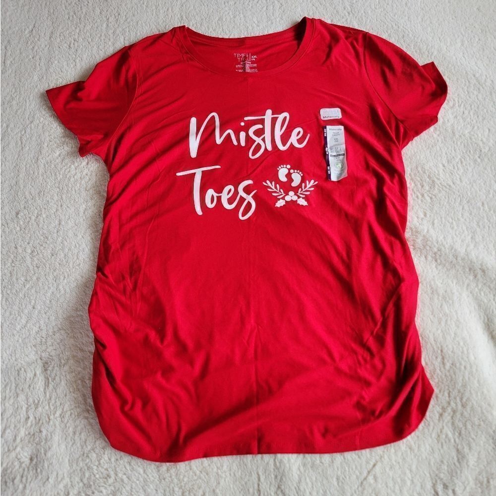 New Christmas maternity Mistle toes graphic t-shirt size S M L XL XXL